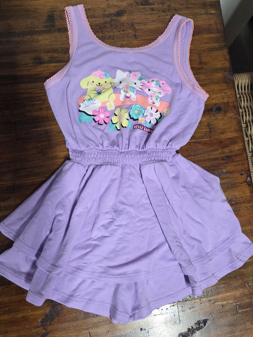 Lavender Girls' Sleeveless 1 PC With Shorts 6/6X